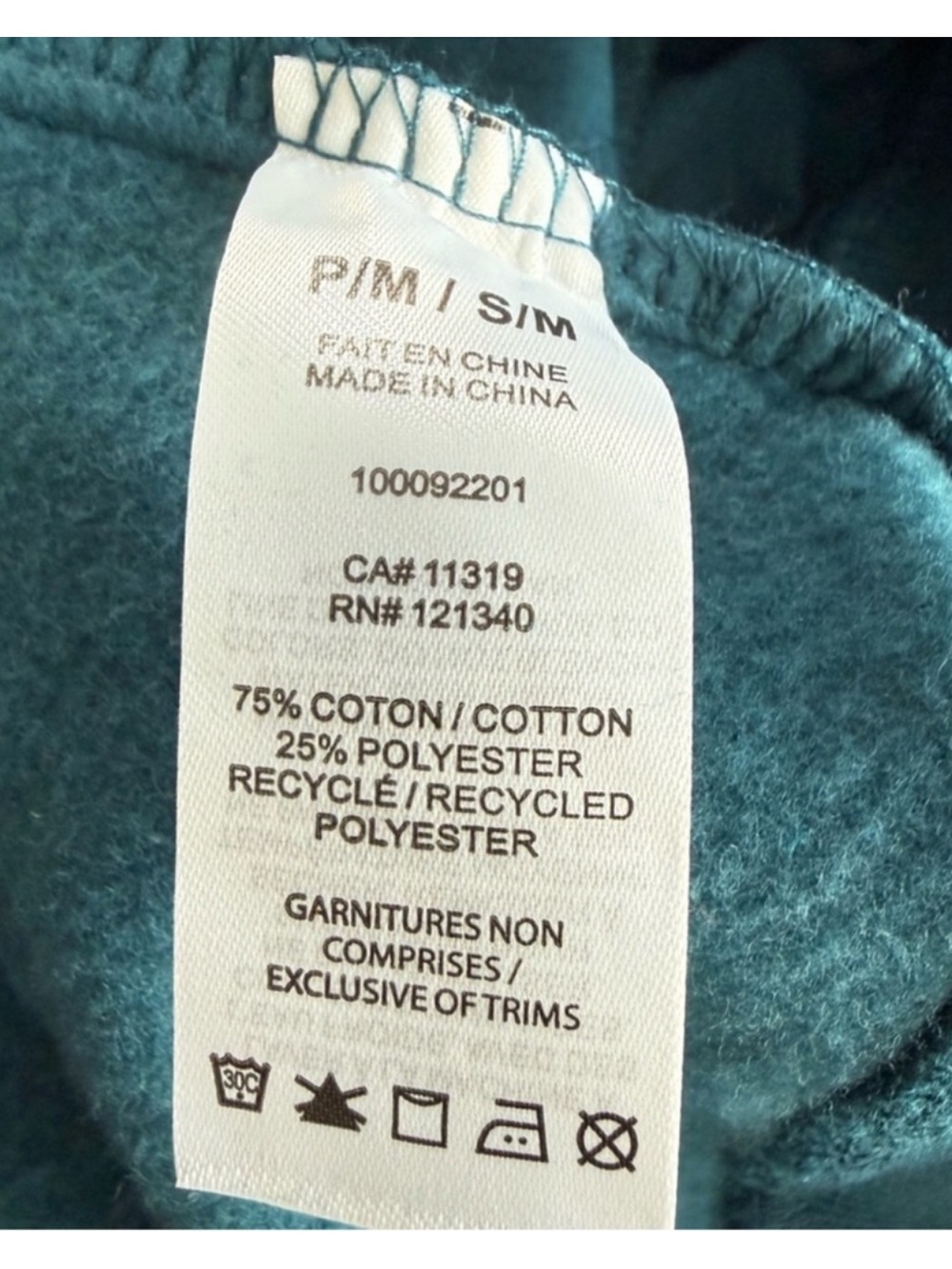 Garage UltraFleece Hoodie Sweatshirt Teal Tease NWT Size S/M - Picture 6 of 6